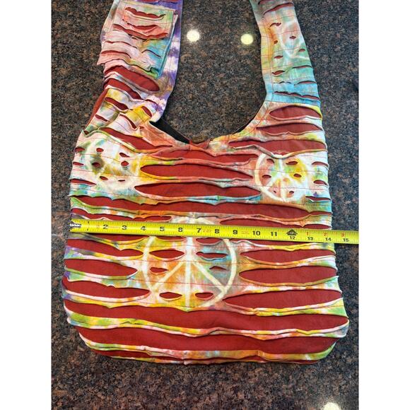 India Boutique Red Tie-Dye Boho Cotton Shoulder/Crossbody Bag - Picture 7 of 11